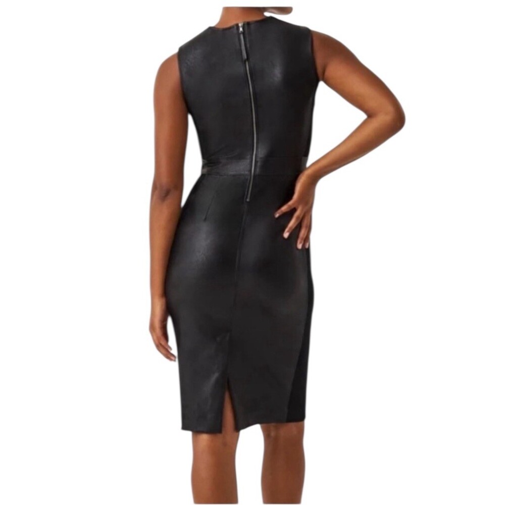 SPANX Dress‎ Womens Size 1X/1T Black Sleeveless Sheath Bodycon Knee Length - Picture 3 of 9